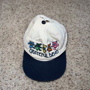 Urban Outfitters Grateful Dead Embroidered Navy Blue and Cream Baseball Hat